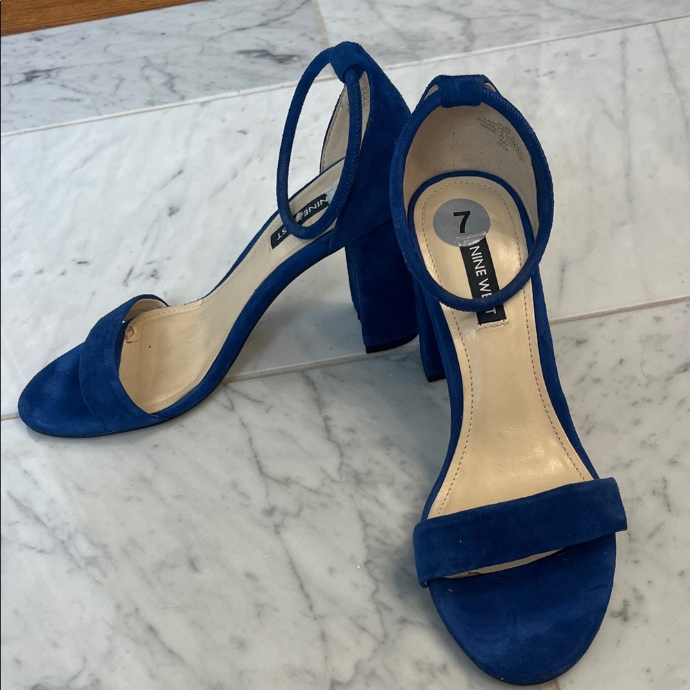 Nine West Cobalt Blue Ankle Strap Heels